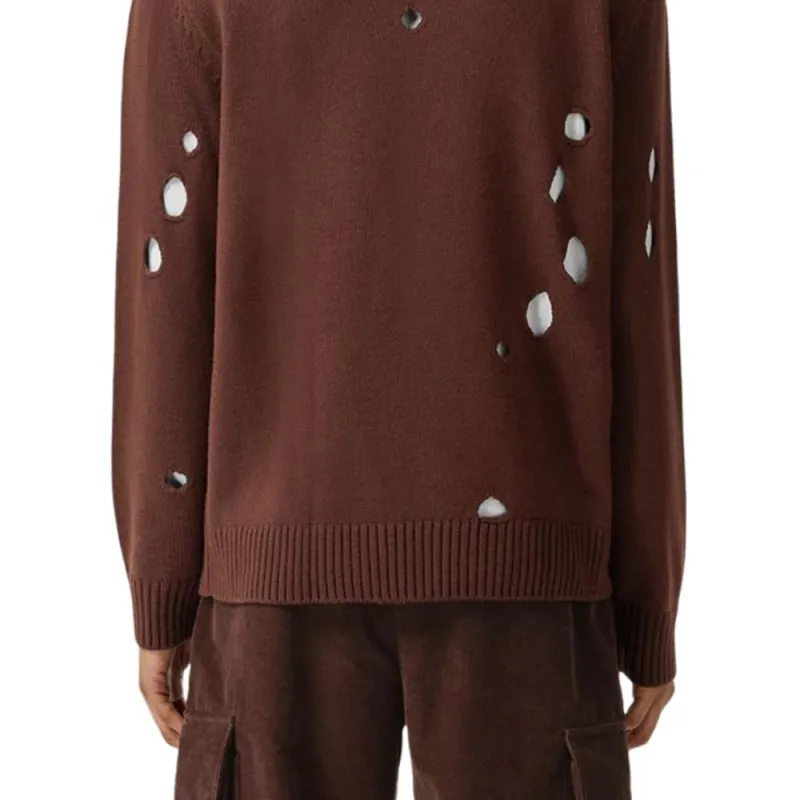 Burberry Cutout Detail Wool Sweater-5