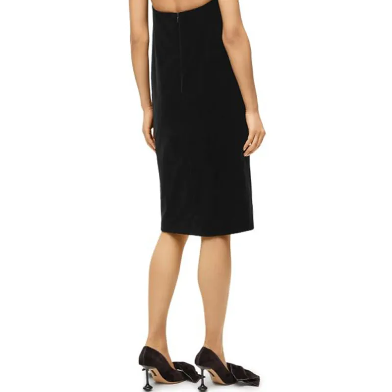 LOEWE Bustier Dress In Cotton Velvet Black-4