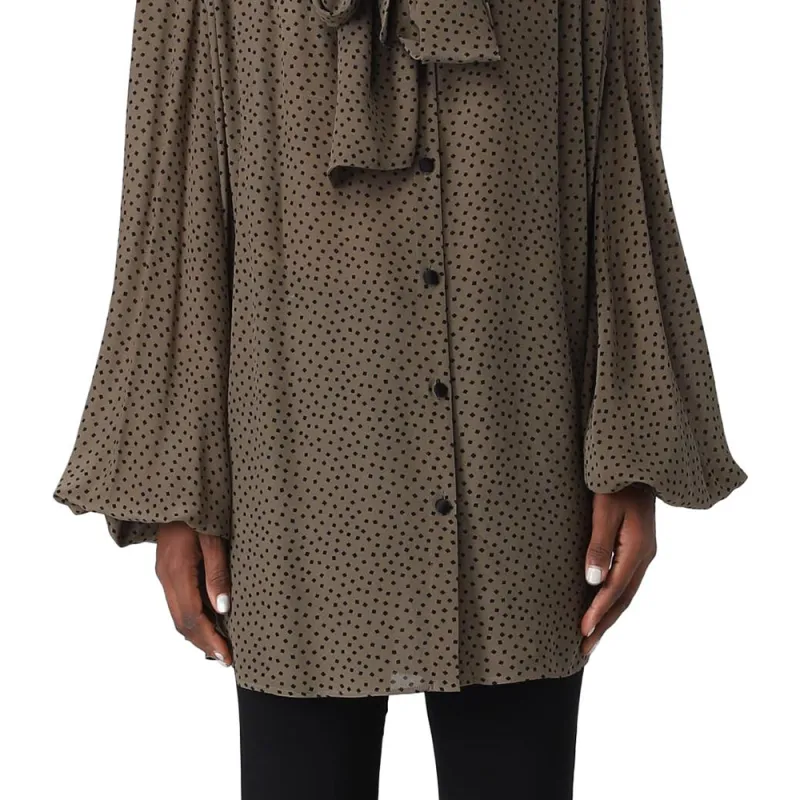 BALMAIN Polka Dot print Silk Blouse-5