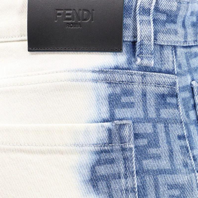FENDI Bleach Shaded Denim Bermuda Shorts-6