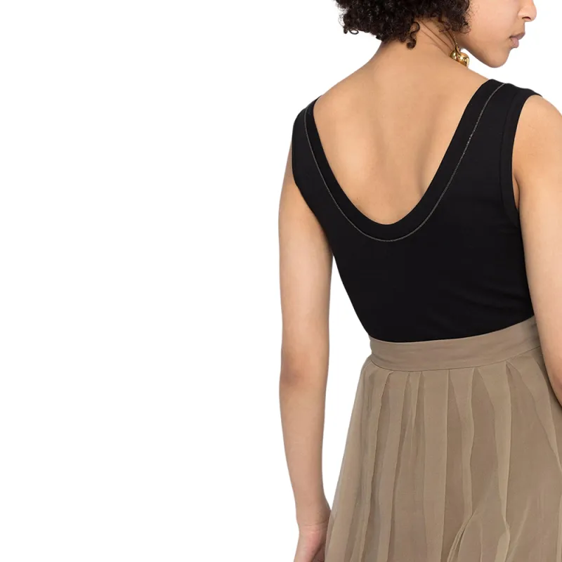 Brunello Cucinelli Embellished Trim Tank Top-4