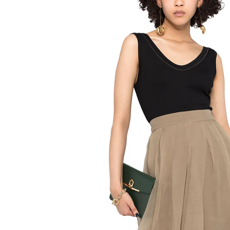 Brunello Cucinelli Embellished Trim Tank Top-2