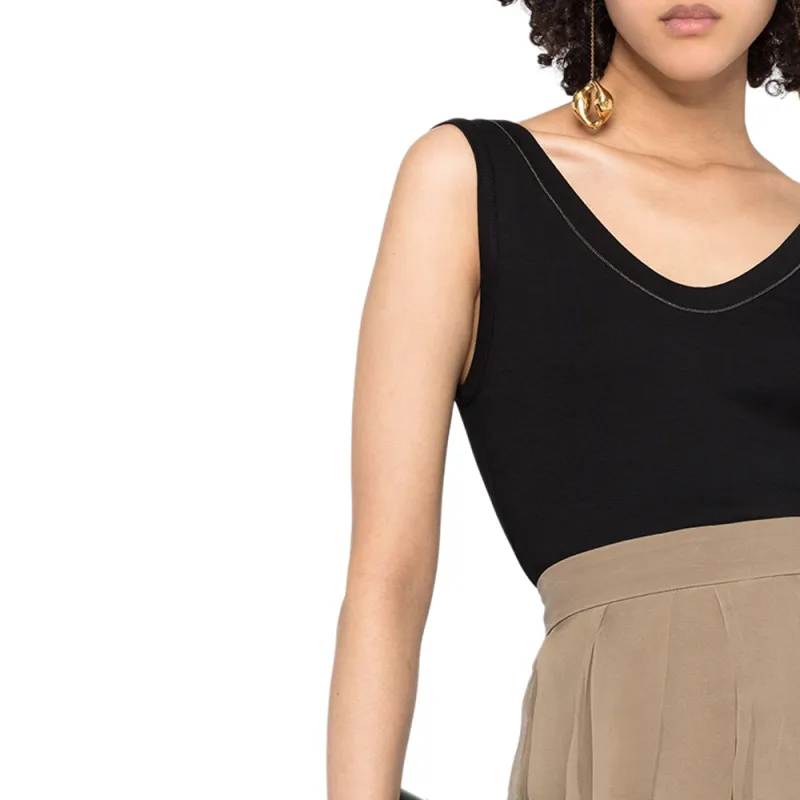 Brunello Cucinelli Embellished Trim Tank Top-6