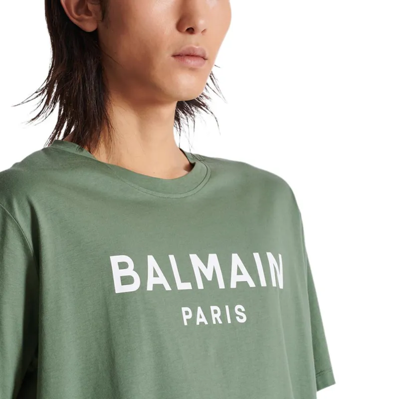 BALMAIN Logo Printed Crewneck T Shirt-7