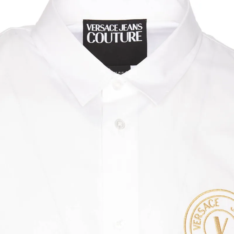 VERSACE JEANS COUTURE Logo Embroidered Button Up Shirt-5