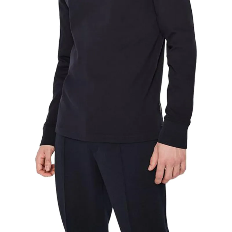 ARMANI EXCHANGE Logo Embroidered Long Sleeved Polo Shirt-5