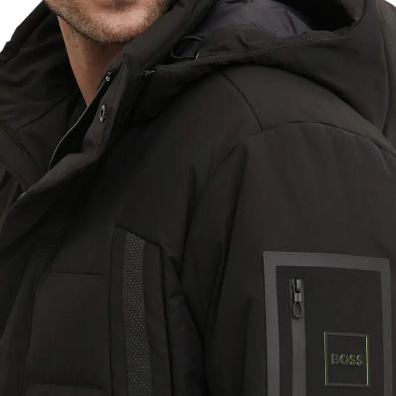HUGO BOSS Logo Patch Hooded Parka-6