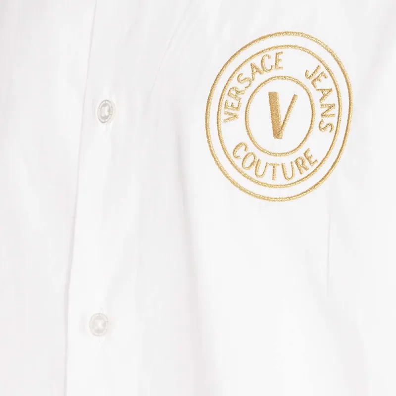 VERSACE JEANS COUTURE Logo Embroidered Button Up Shirt-6