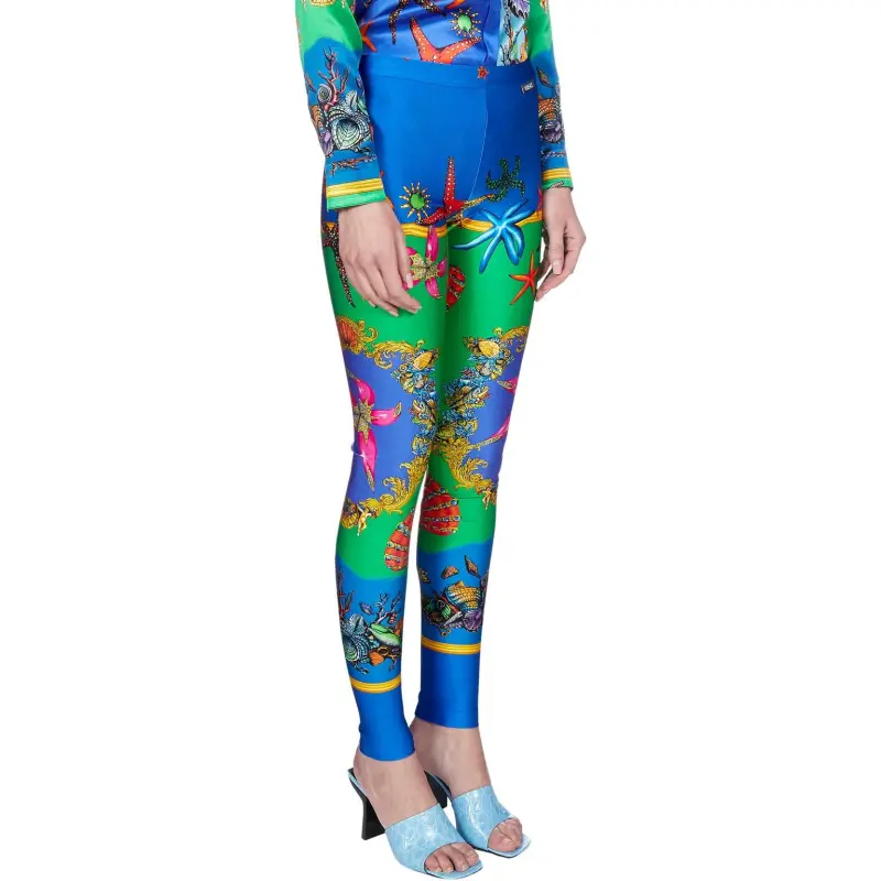 VERSACE Leggings Women's Blue-3