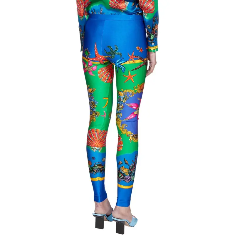 VERSACE Leggings Women's Blue-2