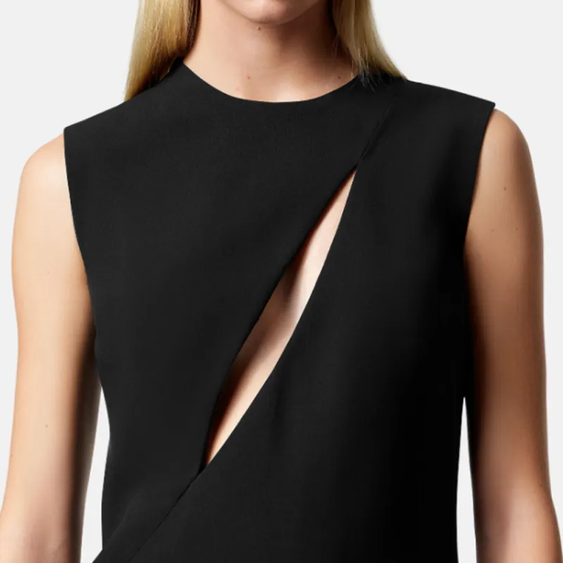 VERSACE Cut-Out Sleeveless Midi Dress-4