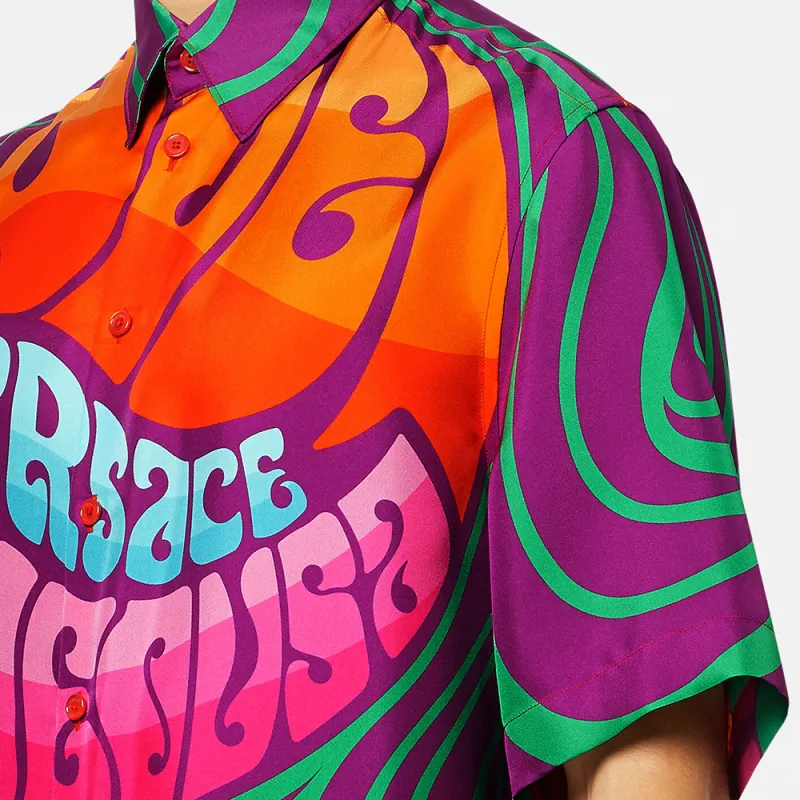 VERSACE Shirts Men Orange-4