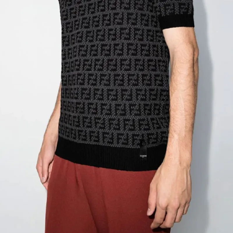 FENDI FW22 Knitwear Men's Black Gray Color-4