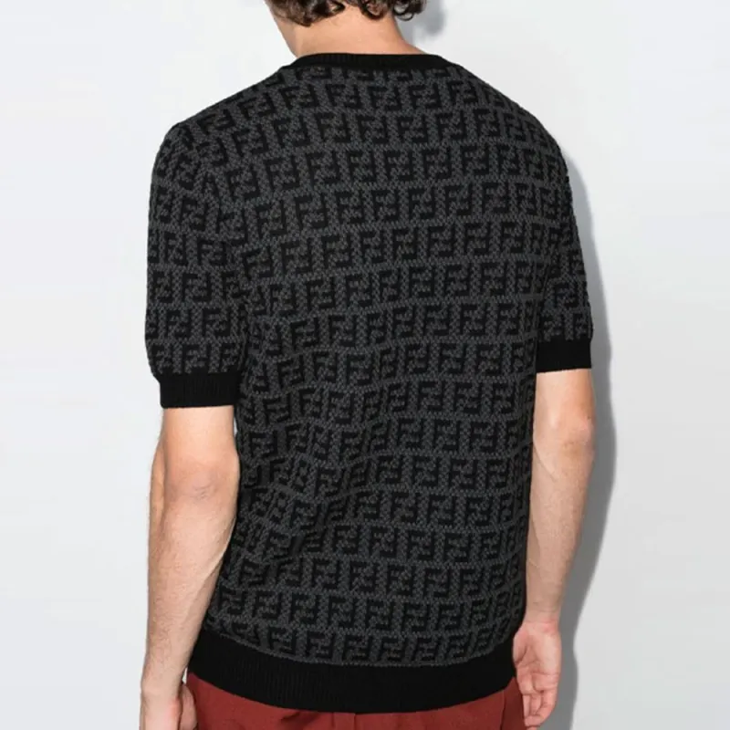 FENDI FW22 Knitwear Men's Black Gray Color-2