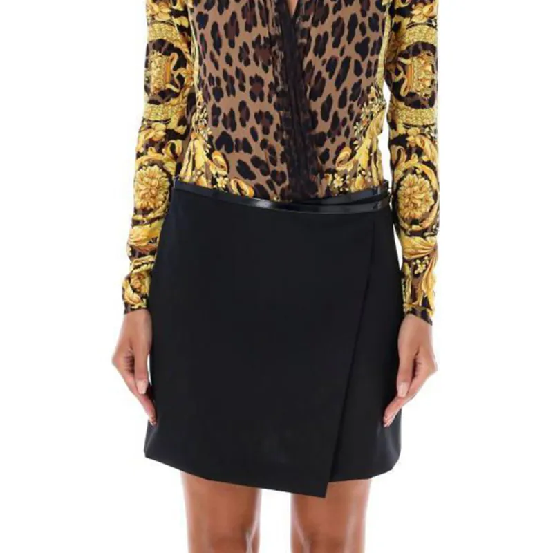 VERSACE Pattern Printed Draped Bodysuit-3