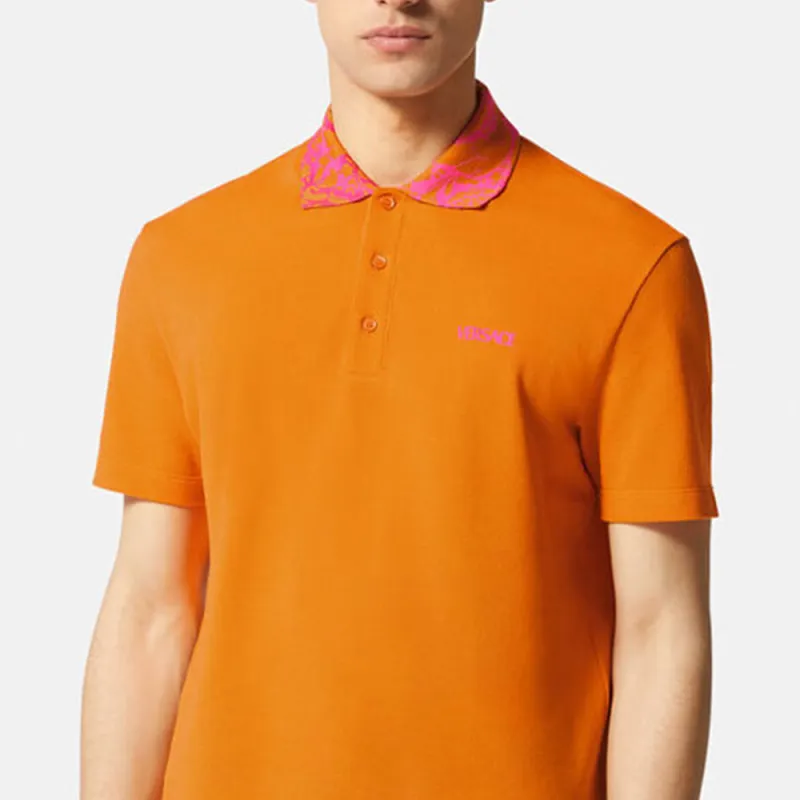 VERSACE Polo Shirts Men Orange-4