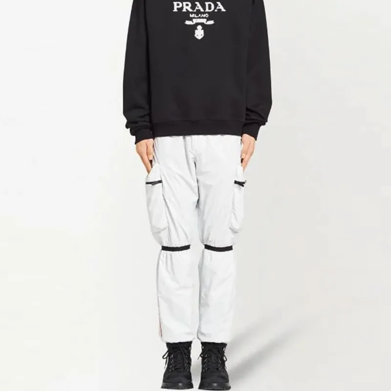 PRADA Printed Cotton Fleece Crewneck Sweatshirt-4