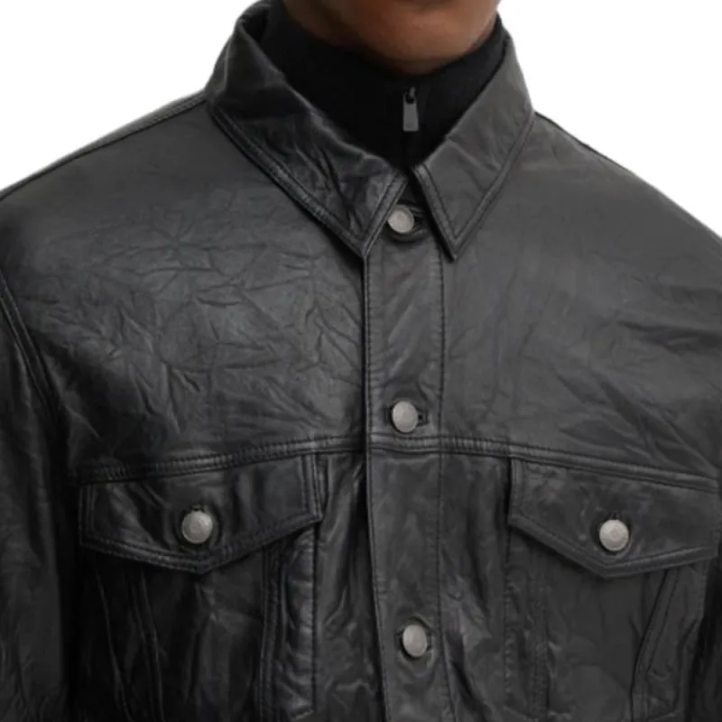 Zadig & Voltaire Base Crinkle Leather Jacket-4