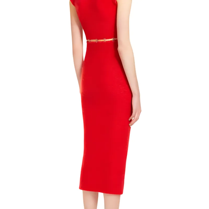 SportMax Cut Out High Neck Dress-5