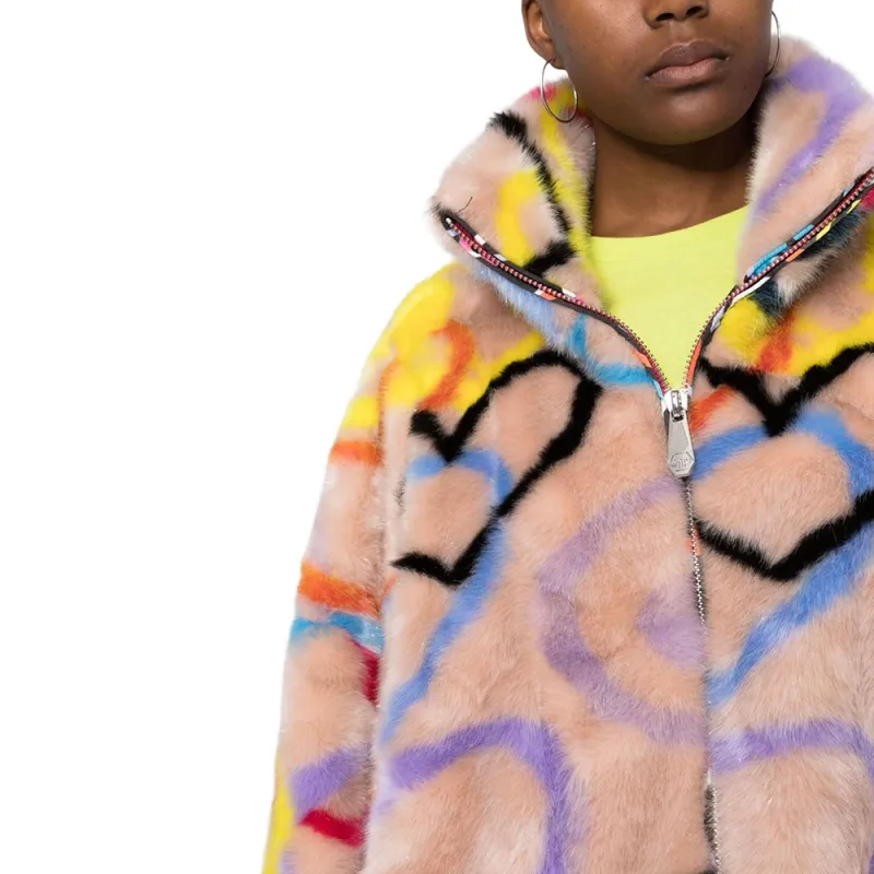 PHILIPP PLEIN Heart print High neck Coat-4