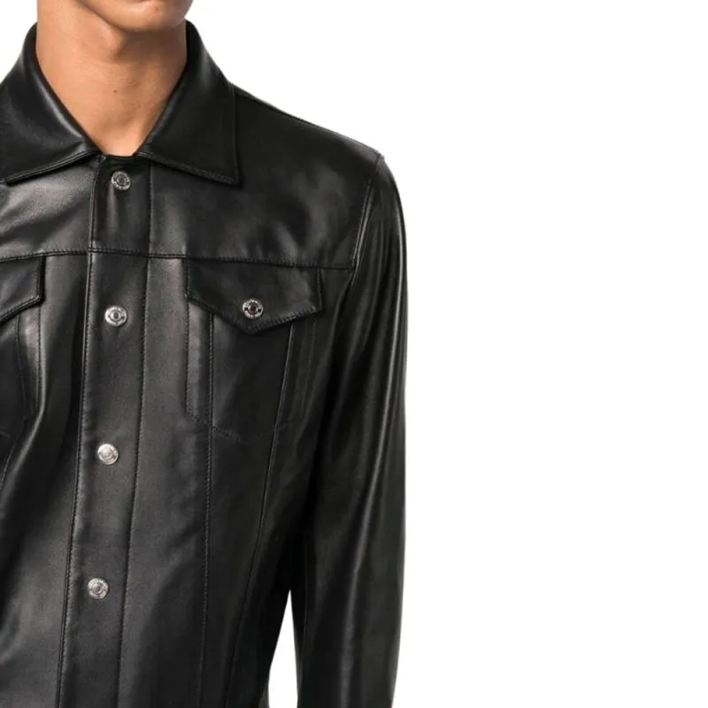 DSQUARED2 Button up Leather Shirt-3