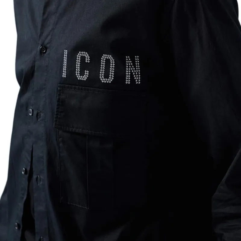 DSQUARED 2 Slogan embellished Long sleeve Shirt-3