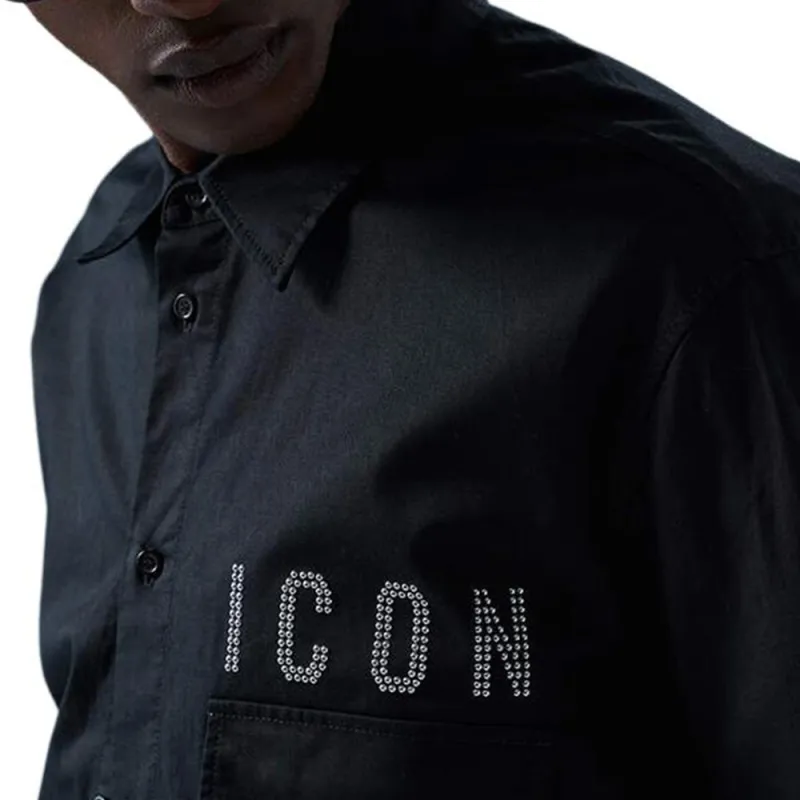 DSQUARED 2 Slogan embellished Long sleeve Shirt-2