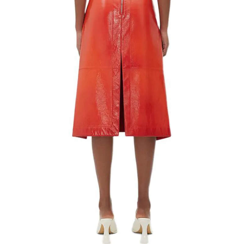 Bottega Veneta Casual Long Skirt Women's Orange-5