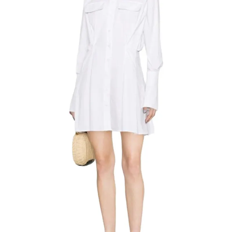 PINKO SS23 Long Sleeved Dress Women's White-4