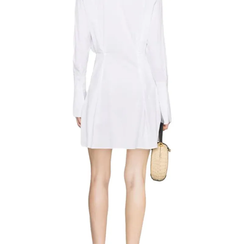 PINKO SS23 Long Sleeved Dress Women's White-5
