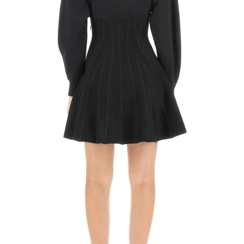 Alexander McQueen Wool blend Flared Minidress-5