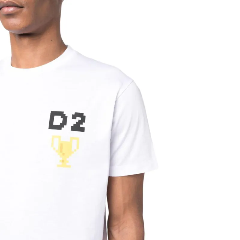 DSQUARED 2 Pixel Printed Crewneck T Shirt-6