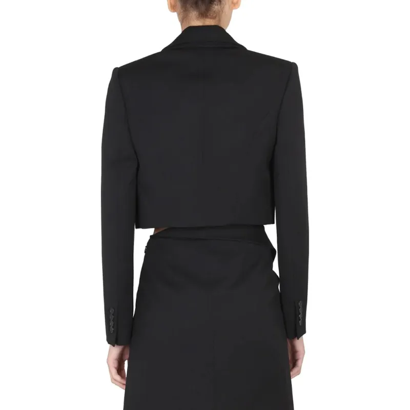 Alexander McQueen Cropped Knit Tailored Jacket-1