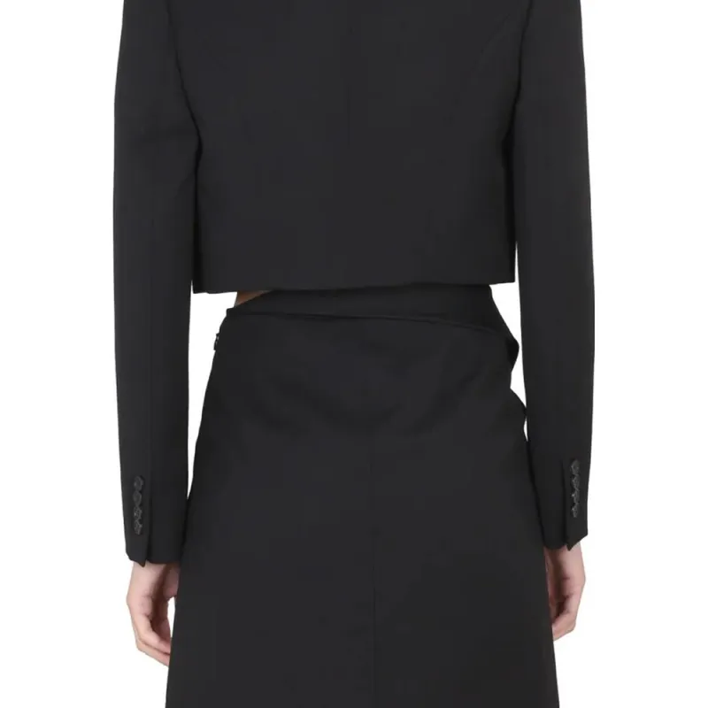 Alexander McQueen Cropped Knit Tailored Jacket-5