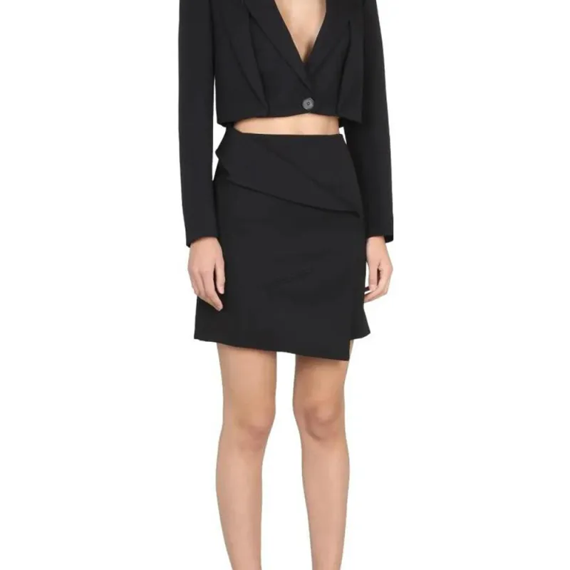 Alexander McQueen Cropped Knit Tailored Jacket-3