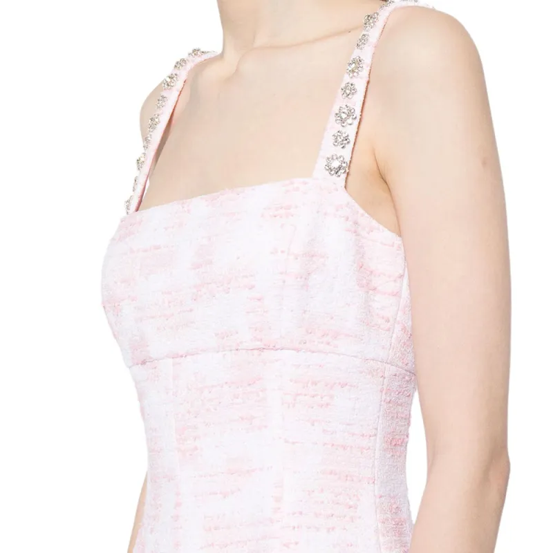 Oscar De La Renta Crystal embellished Tweed Minidress-4