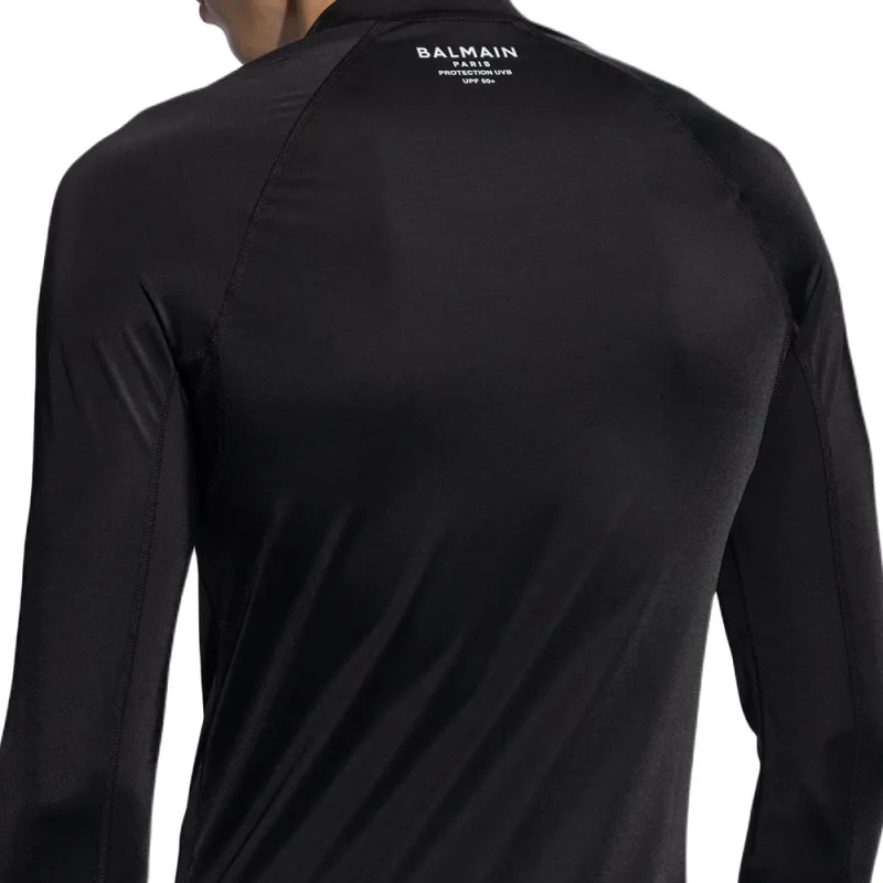 BALMAIN Long Sleeved Logo Printed Swim Top-4