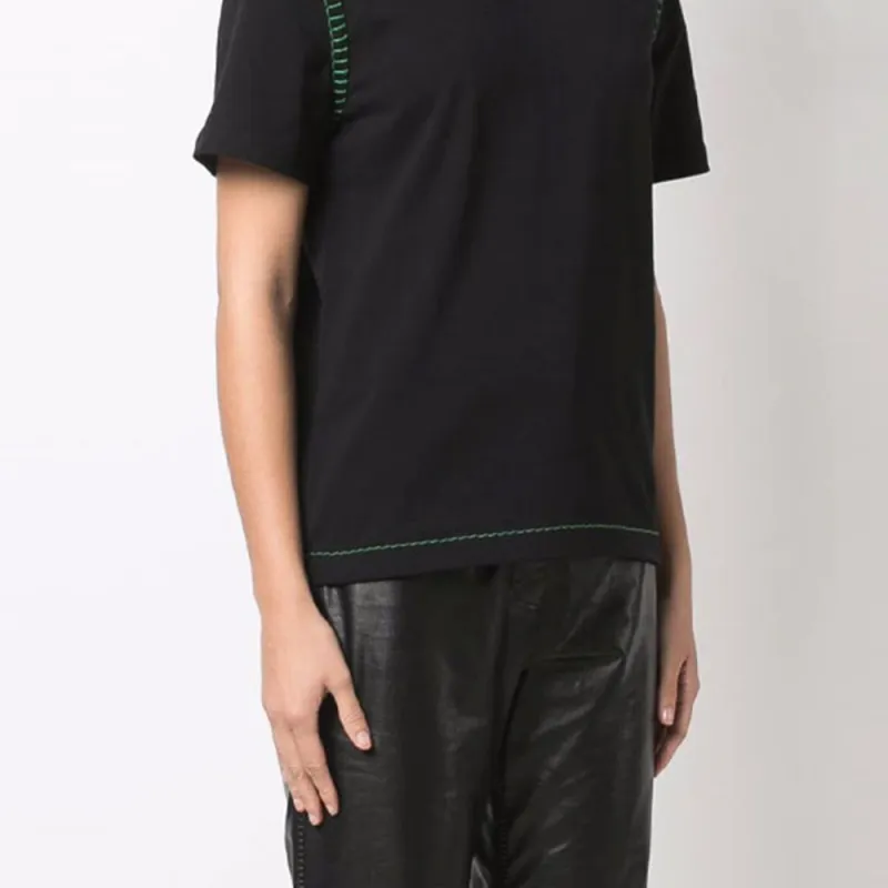 Bottega Veneta Stitch Detailed Crewneck T Shirt Black-4