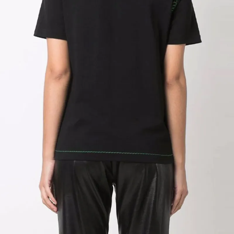 Bottega Veneta Stitch Detailed Crewneck T Shirt Black-5