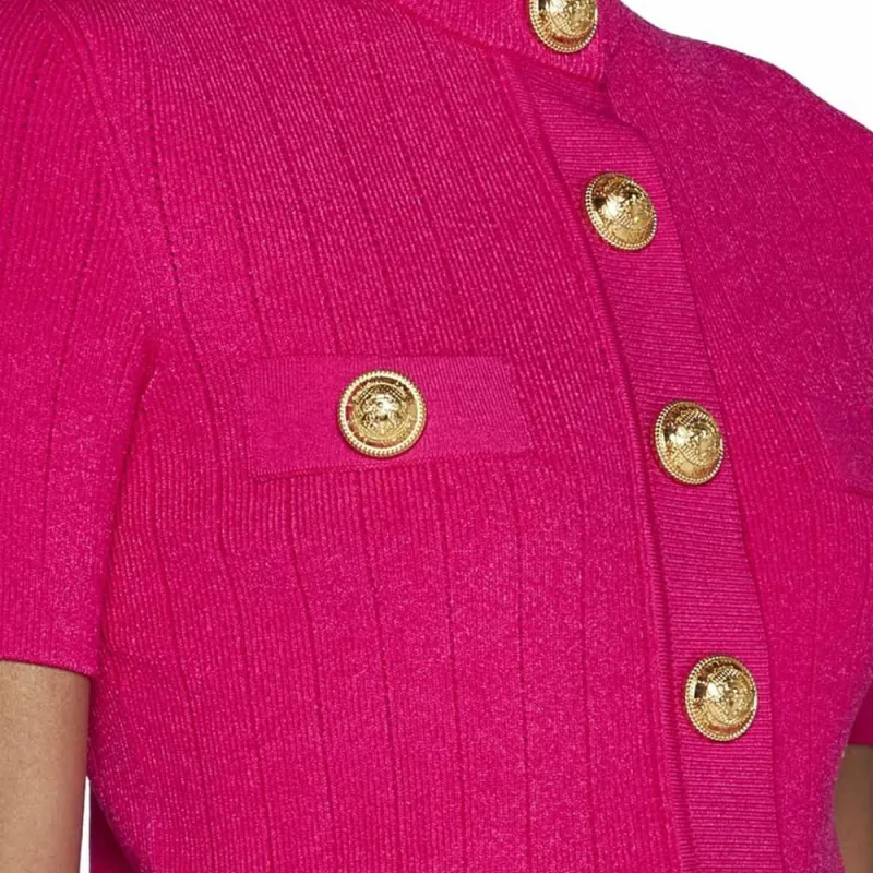 BALMAIN Logo Button Knitted Sweater-5