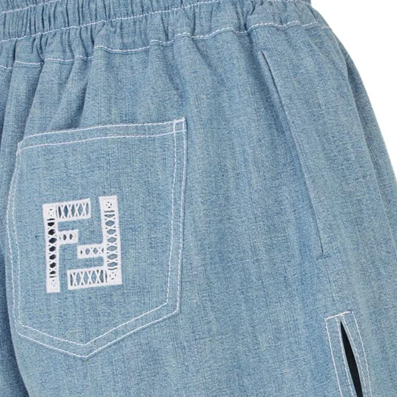 FENDI Casual Shorts Women's Light Blue-4
