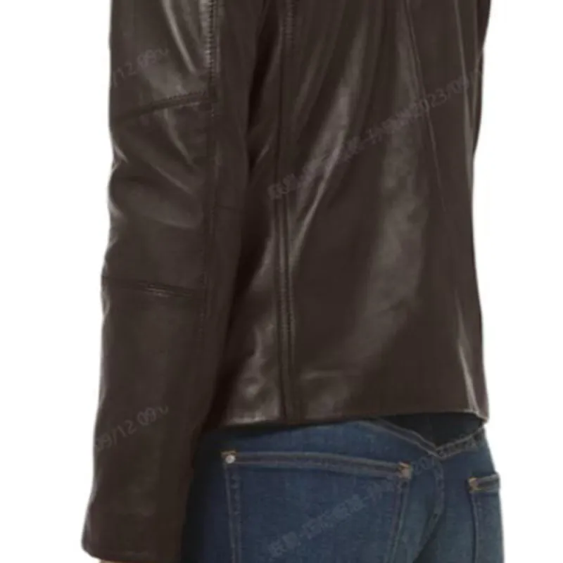 MICHAEL KORS Leather Racer Jacket-4