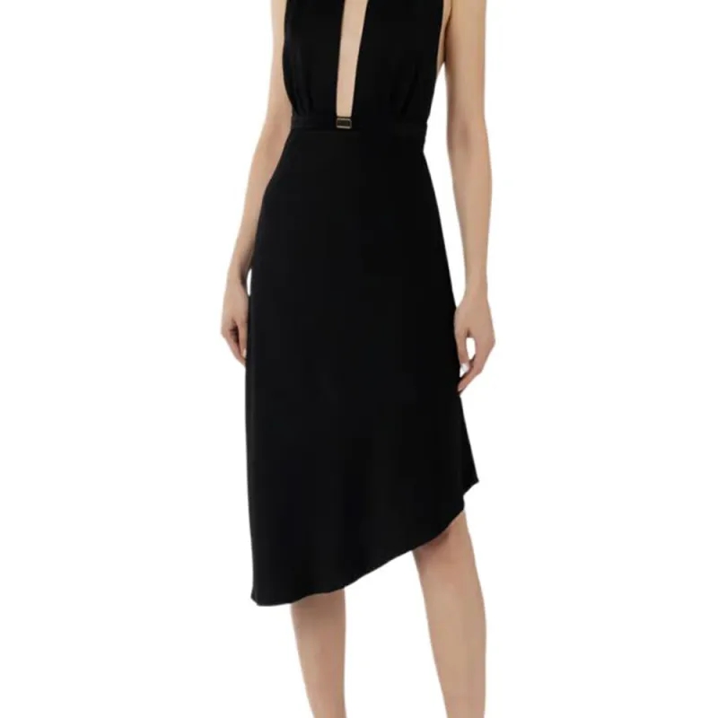 Elisabetta Franchi Sleeveless Asymmetric Midi Dress-3