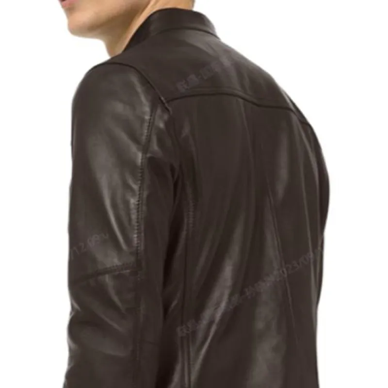 MICHAEL KORS Leather Racer Jacket-3