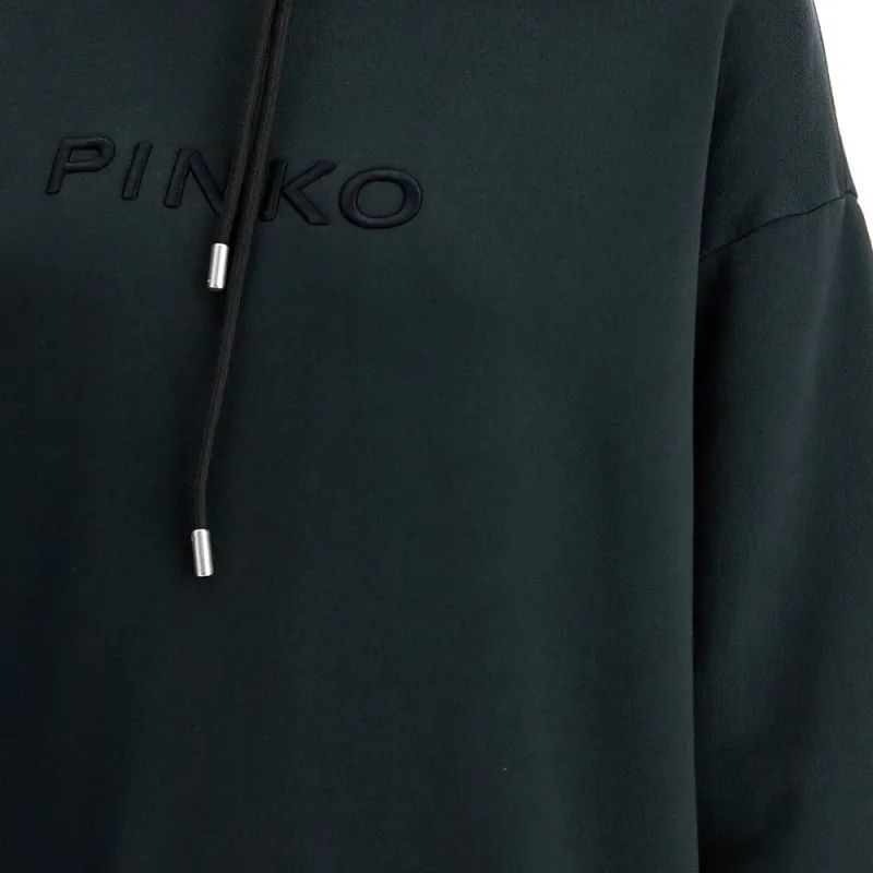 PINKO Logo Embroidered Hoodie-4