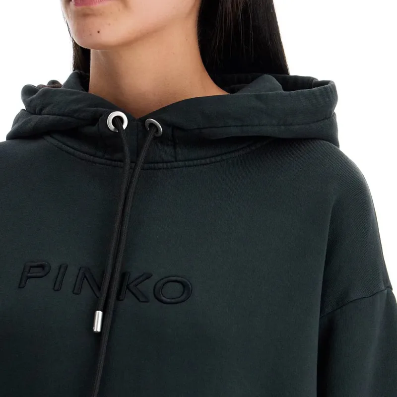 PINKO Logo Embroidered Hoodie-3