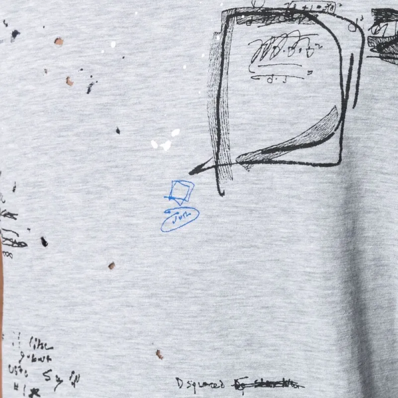 Dsquared2 Cigarette Fit Scribble Logo T Shirt-5