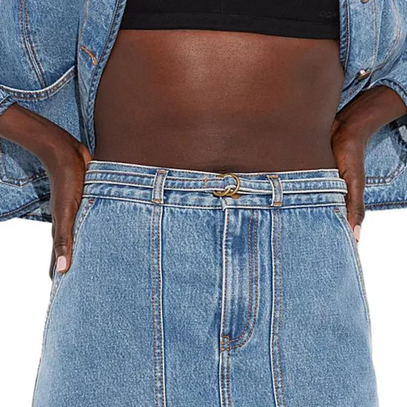 COACH SS23 Denim Short Skirts Women's Blue-4