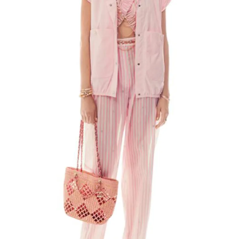 CHANEL 24 New Spring And Summer Arrivals Jackets Coats Women's Light Pink Red-2