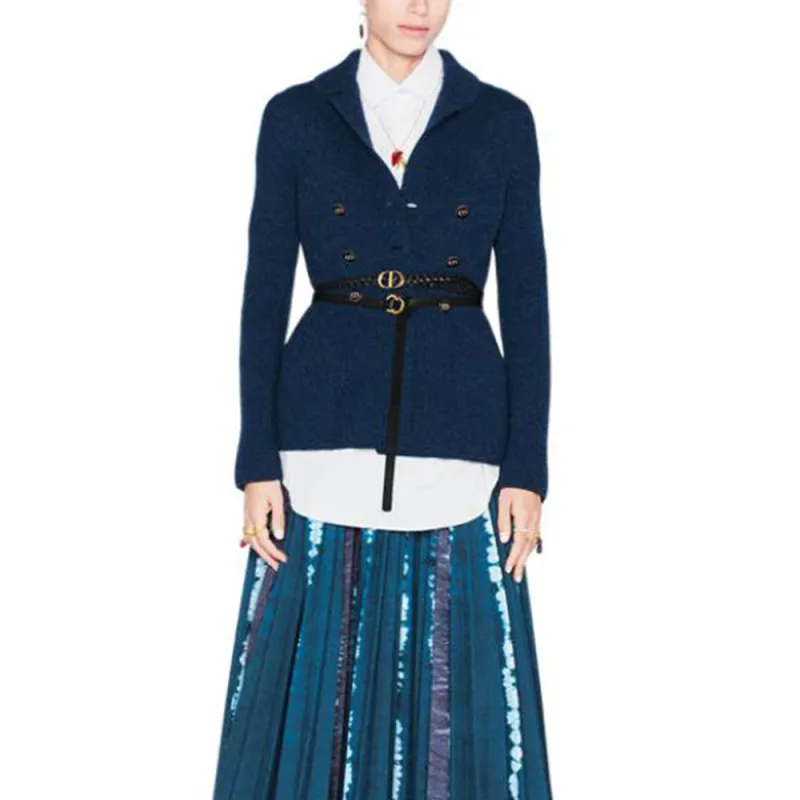 DIOR SS21 Denim Long Skirts Women's Blue-4